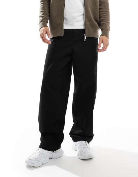 ASOS DESIGN - Sorte løstsiddende chinos - view 1