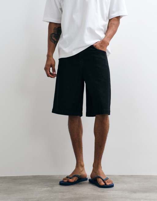 ASOS DESIGN - Sorte løstsiddende jorts i denim , 2 af 9