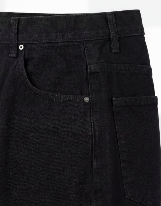 ASOS DESIGN - Sorte løstsiddende jorts i denim , 8 af 9