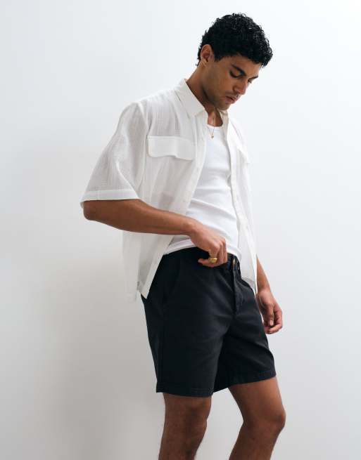ASOS DESIGN - Sorte mellemlange slim fit-chinoshorts, 4 af 5