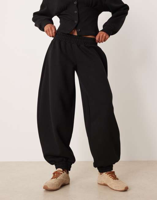 ASOS DESIGN - Sorte og lavtaljede barrel-joggingbukser med løs pasform - Del af sæt, 2 af 5
