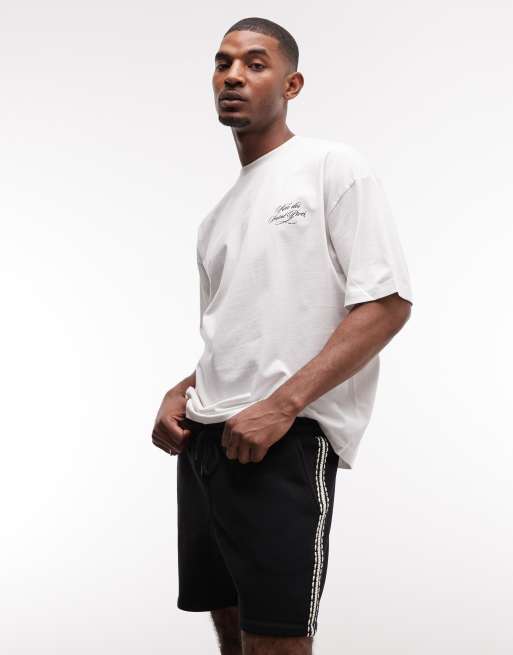 ASOS DESIGN - Sorte oversized jerseyshorts med bånddetalje