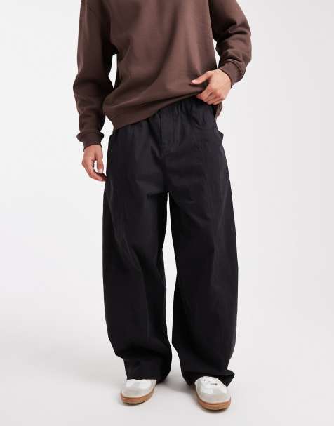 ASOS DESIGN - Sorte oversized posede bukser - view 1