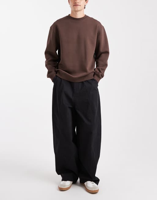ASOS DESIGN - Sorte oversized posede bukser, 3 af 5