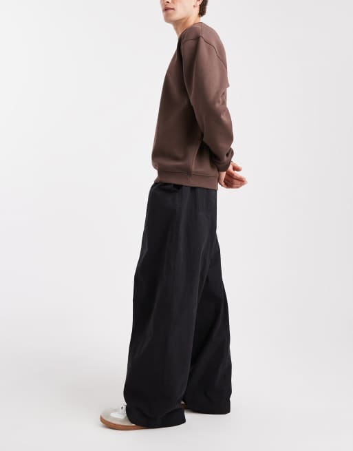ASOS DESIGN - Sorte oversized posede bukser, 4 af 5