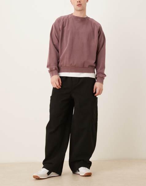 ASOS DESIGN - Sorte oversized posede cargobukser - view 1