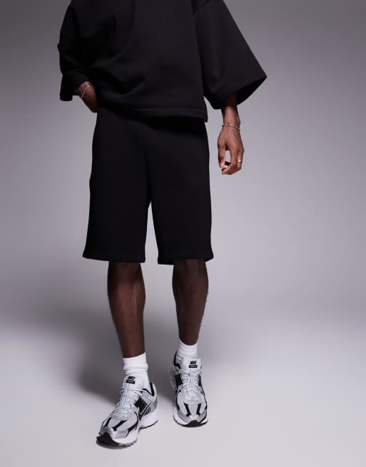 ASOS DESIGN - Sorte oversized shorts - Del af sæt