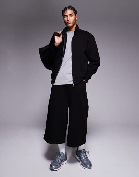 ASOS DESIGN - Sorte oversized shorts i længere længde- Del af sæt - view 1