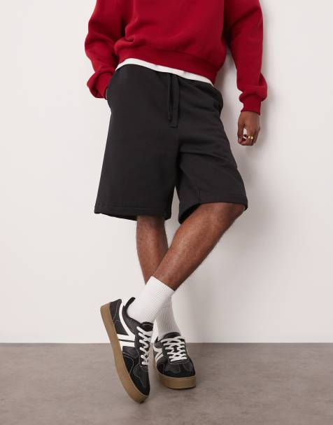 ASOS DESIGN - Sorte oversized shorts i stof på 400 gsm - view 1