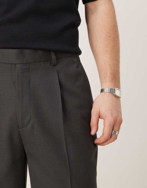 ASOS DESIGN - Sorte oversized tapered elegante bukser med mikrotekstur, 5 af 5