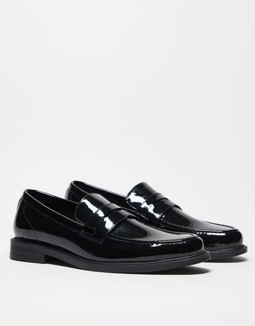ASOS DESIGN - Sorte penny-loafers i lak, 2 af 4