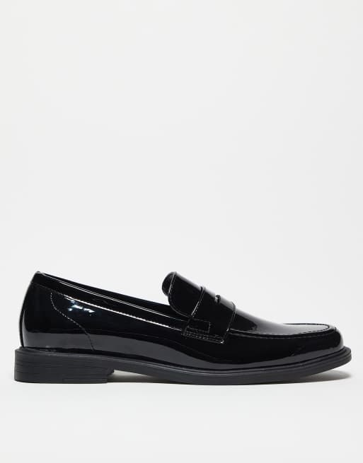 ASOS DESIGN - Sorte penny-loafers i lak, 3 af 4