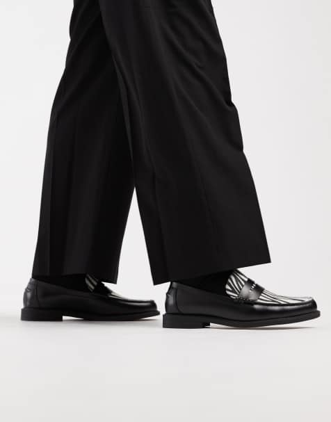 ASOS DESIGN - Sorte penny loafers med imiteret zebraprint - view 1