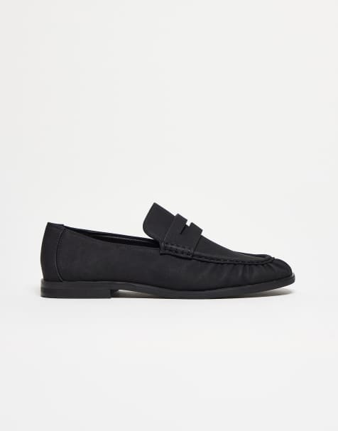 ASOS DESIGN - Sorte penny-loafers med rynker - view 1