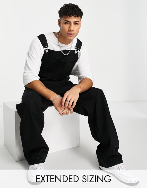 ASOS DESIGN - Sorte posede overalls i denim