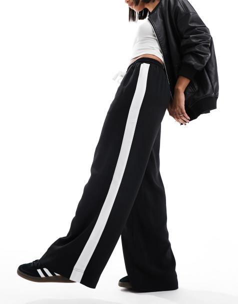 ASOS DESIGN - Sorte pull on-bukser med kontrastpanel - view 1