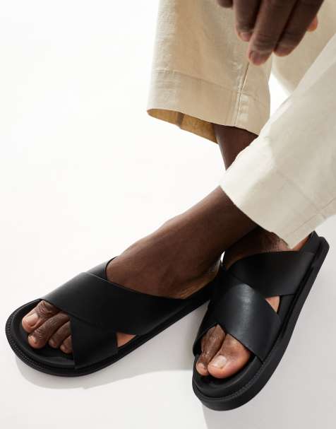 ASOS DESIGN - Sorte sandaler med krydsende stropper - view 1