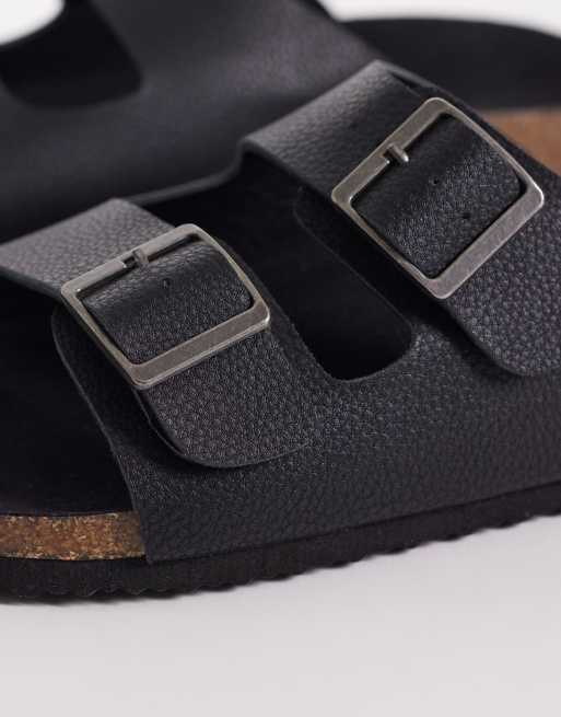 ASOS DESIGN - Sorte sandaler med to remme og korksål, 4 af 4