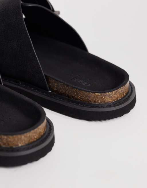 ASOS DESIGN - Sorte sandaler med to remme og western-spænder, 4 af 4