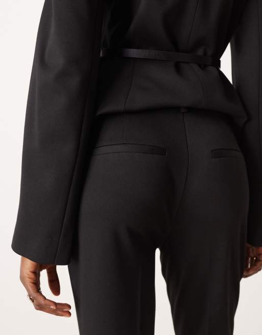 ASOS DESIGN - Sorte skræddersyede bukser i punto-jersey med lige ben - Del af sæt , 5 af 5