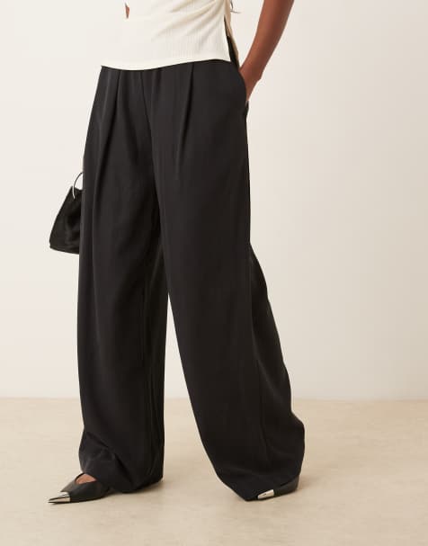 ASOS DESIGN - Sorte skræddersyede lavtaljede pull-on-bukser - view 1
