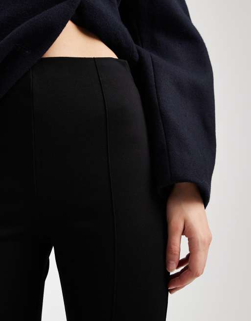 ASOS DESIGN - Sorte skræddersyede skinny ponte-bukser med slids, 4 af 5