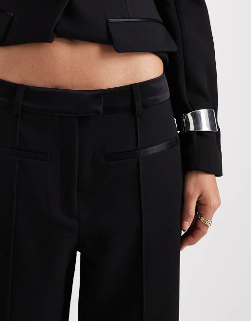 ASOS DESIGN - Sorte skræddersyede smokingbukser med svaj til særlige lejligheder - Del af sæt, 3 af 5