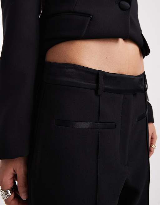 ASOS DESIGN - Sorte skræddersyede smokingbukser med svaj til særlige lejligheder - Del af sæt, 5 af 5