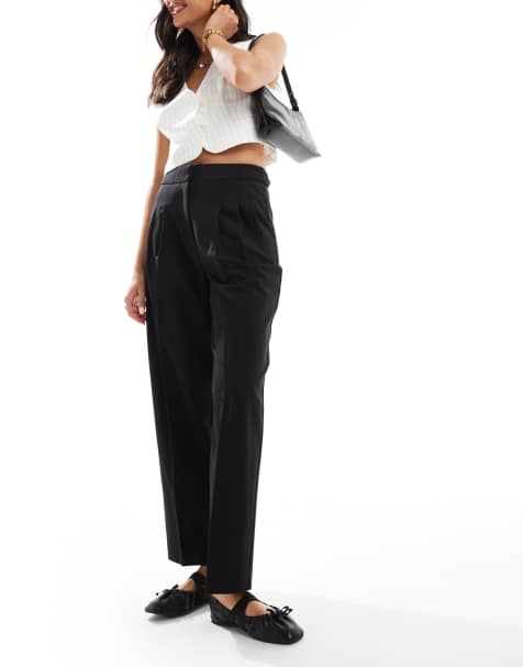 ASOS DESIGN - Sorte skræddersyede tapered bukser - view 1