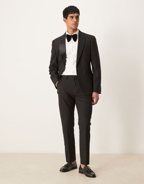 ASOS DESIGN - Sorte slim fit-smokingbukser - view 1