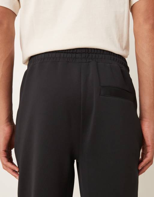ASOS DESIGN - Sorte smalle joggingbukser i kraftigt scubalignende materiale med lynlåslommer, 4 af 5
