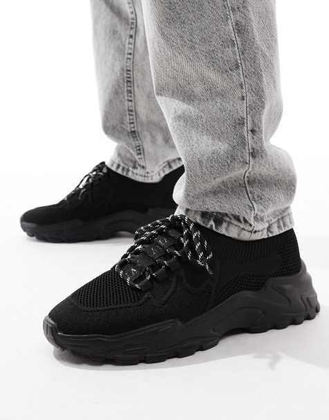 ASOS DESIGN - Sorte sneakers i strik - view 1