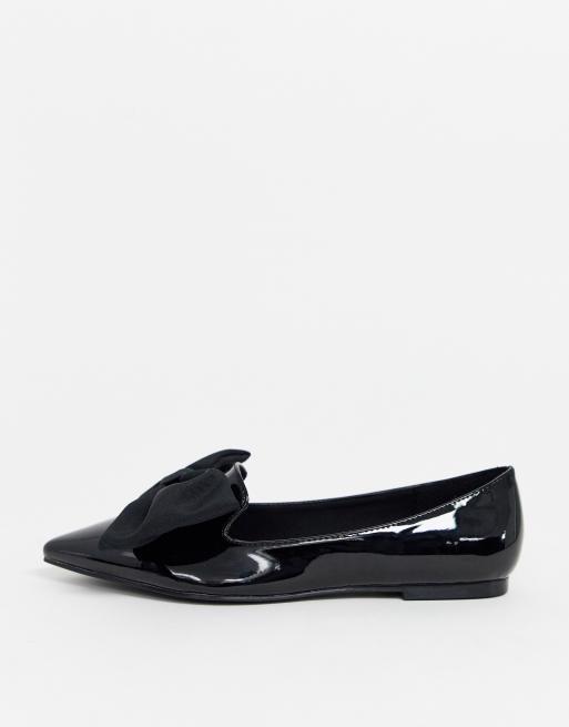 ASOS DESIGN - Sorte spidse ballerinaer i wide fit med sløjfe, 4 af 4