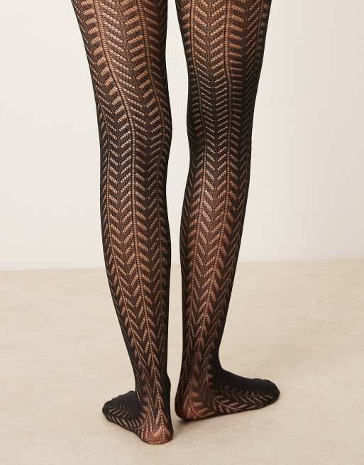 ASOS DESIGN - Sorte strømpebukser med mønster, 3 af 3