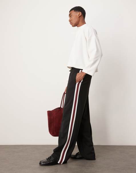 ASOS DESIGN - Sorte super-baggy joggingbukser med sidepaneler og pintucks - view 1