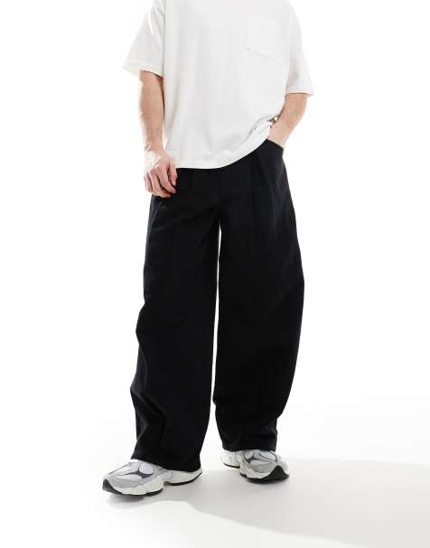 ASOS DESIGN - Sorte superposede bukser med plisserede detaljer - view 1