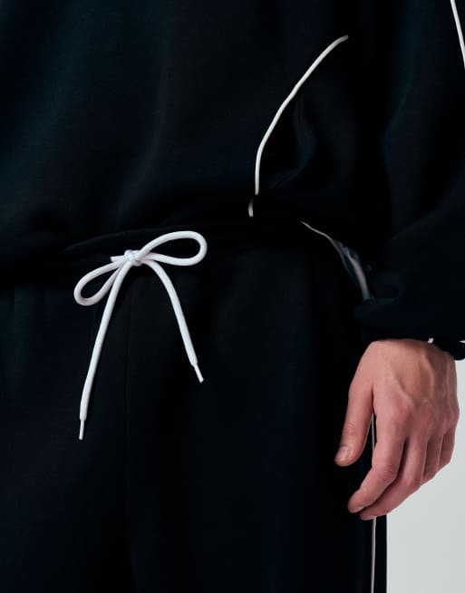 ASOS DESIGN - Sorte superposede joggingbukser med kantstriber i siderne - Del af sæt, 3 af 5