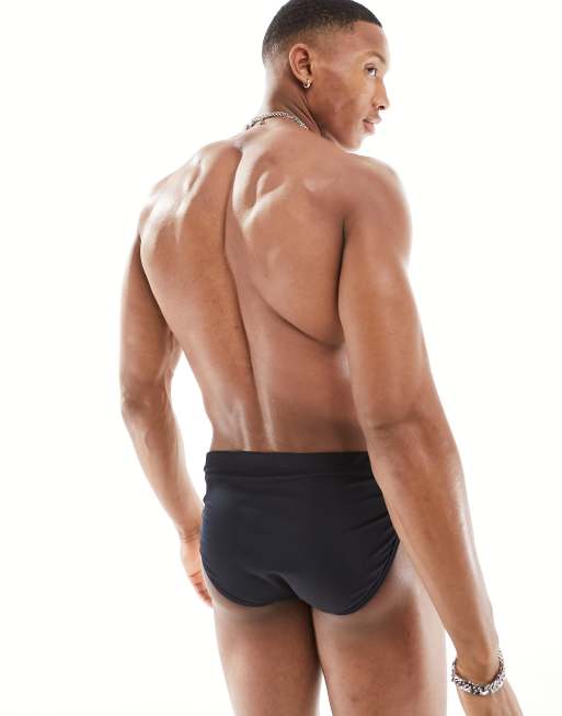 ASOS DESIGN - Sorte svømmebriefs med ringdetaljer , 3 af 4