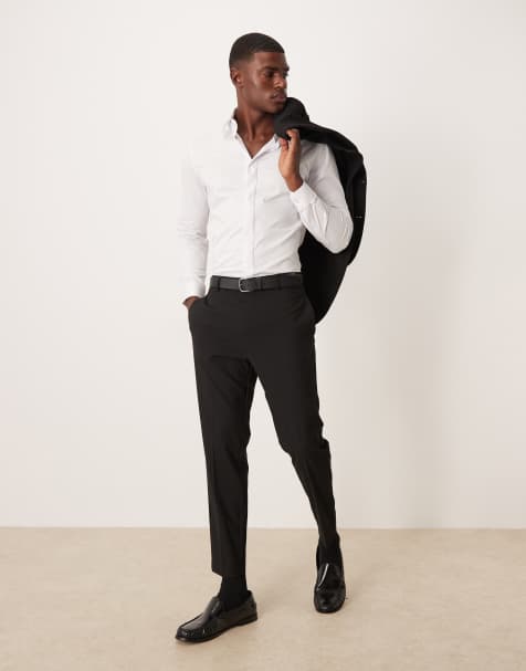 ASOS DESIGN - Sorte tapered habitbukser - view 1