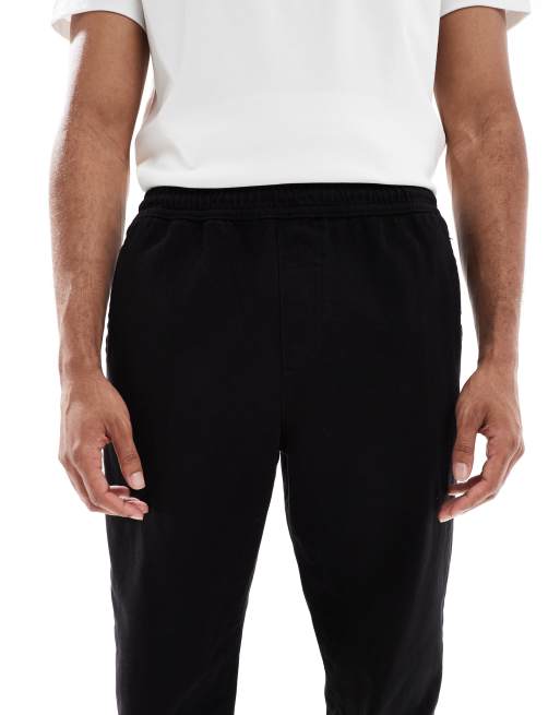 ASOS DESIGN - Sorte tapered pull-on-chinos, 5 af 5