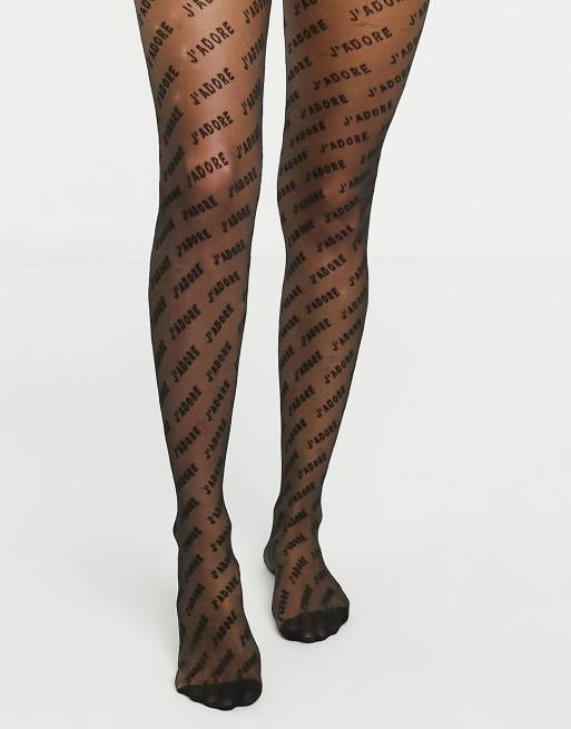 ASOS DESIGN - Sorte tights med 
