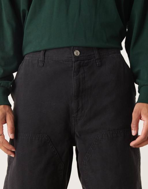 ASOS DESIGN - Sorte tømrerbukser i løstsiddende pasform med lige ben , 4 af 5