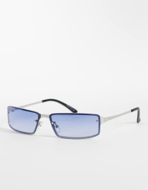 ASOS DESIGN - Sote ovale solbriller med blå glas - view 1