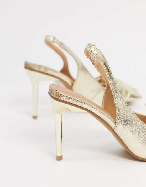 Gold slingbacks store