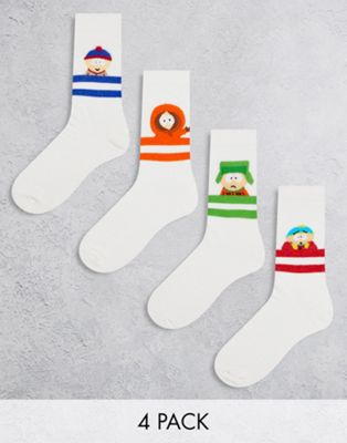 ASOS DESIGN South Park character 4 pack socks