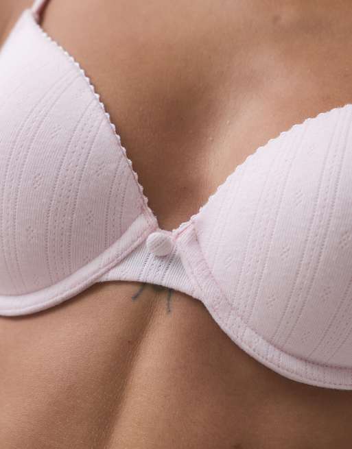 ASOS DESIGN soutien-gorge à armatures moulé pointelle rose, 5 de 5