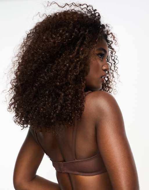 ASOS DESIGN - Soutien-gorge en microfibre avec bonnets moulés et bretelles amovibles multi-positions - Marron, 2 de 4