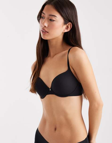 ASOS DESIGN - Soutien-gorge invisible à bonnets moulés avec bretelles estampées et détail breloque - Noir - view 1