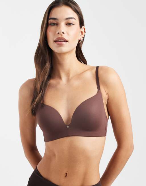 ASOS DESIGN - Soutien-gorge rembourré sans armatures à bonnets moulés - Chocolat, 4 de 4