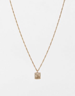 ASOS DESIGN  Guldfärgat halsband med medaljong Guld